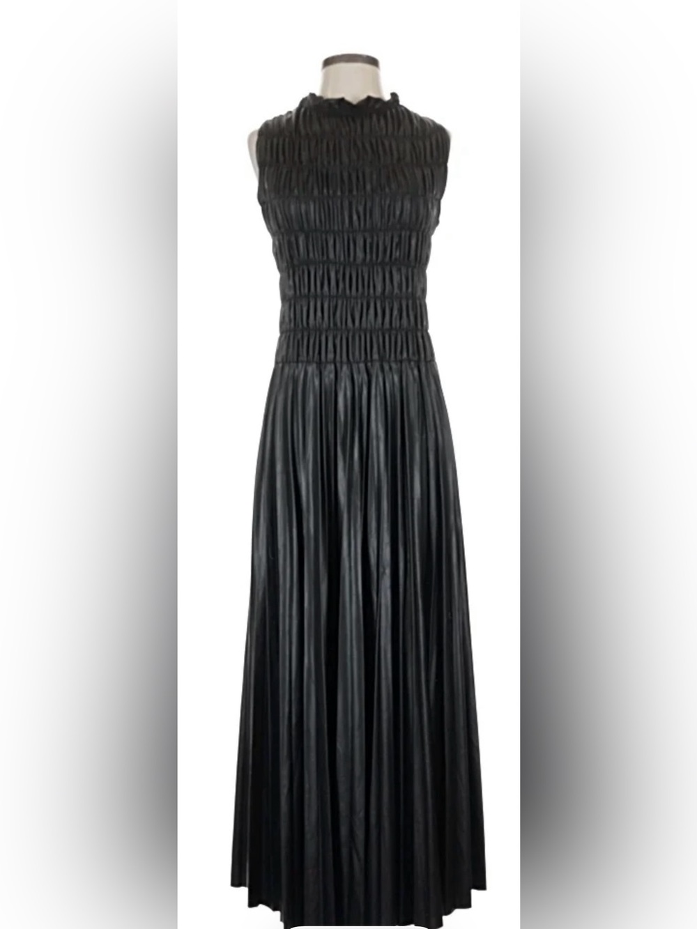 Zara Black Sleeveless Smocked Maxi Dress